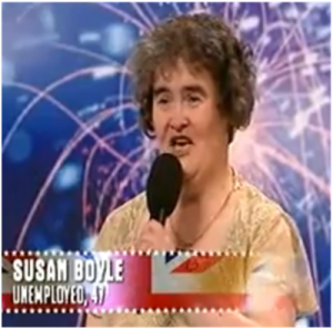Susan Boyle sings "I Dreamed a Dream" during "Britain's Got Talent"
